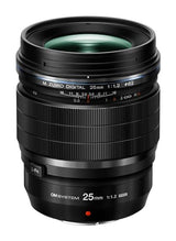 OM SYSTEM M.Zuiko Digital ED 25 mm 1:1.2 Pro Objetivo, Adecuado para Todas Las cámaras MFT (Modelos Olympus OM-D & Pen, Serie G de Panasonic), Negro