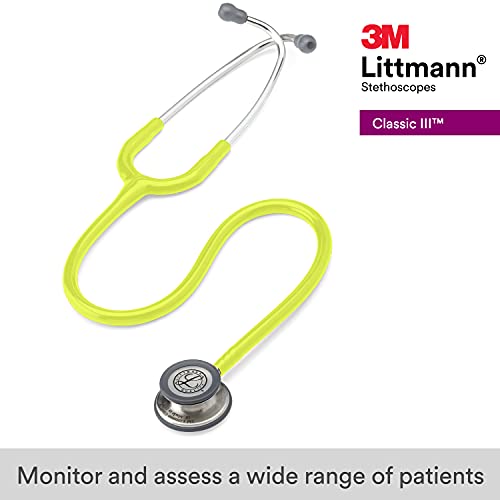 Littmann Classic III - Fonendoscopio, de acero inoxidable, 69 cm, color lima