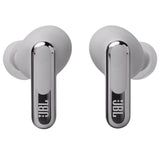 JBL Live Beam 3 Auriculares inalambricos de botón con almohadillas,True Wireless con cancelación de ruido adaptable, hasta 48 horas de reproducción, Bluetooth, audio de alta resolución, plateado