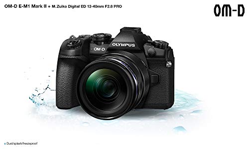 Olympus OM-D E-M1 Mark II Kit, Cámara de Sistema Micro Cuatro Tercios (20.4 MP, Estabilizador de Imagen de 5 Ejes, Visor Electrónico) y Objetivo M.Zuiko 12 - 40 mm PRO Universal, negro