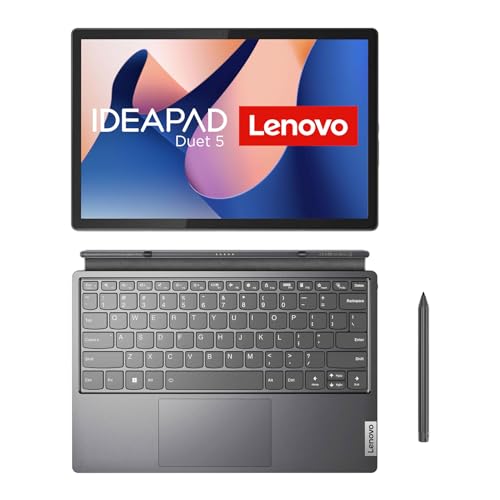 Lenovo IdeaPad Duet 5i - Tableta 2 en 1, Pantalla táctil de 12,4 Pulgadas, 2,5 K, Intel Core i5-1335U, 16 GB de RAM, SSD de 512 GB, gráficos Intel Iris Xe, Win11, QWERTZ, Gris, Incluye Digital