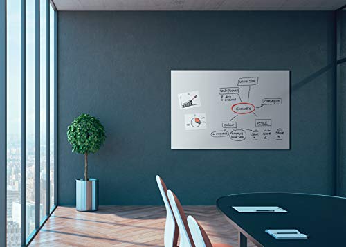 SIGEL GL520 Pizarra de cristal megnética di vetro / whiteboard, 150 x 100 cm, apenas aparecen reflejos, blanco mate - Artverum