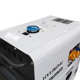HYUNDAI HY-DHY6000SE, Generador Diesel Pro Monofásico Insonorizado, 5.2 W, 230 V, blanco/negro