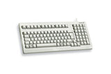 CHERRY G80-1800, Teclado Mecánico Compacto para Usos Industriales, Distribución Alemana (QWERTZ), Con Cable (USB & PS/2), Interruptores MX BLACK, Gris Claro
