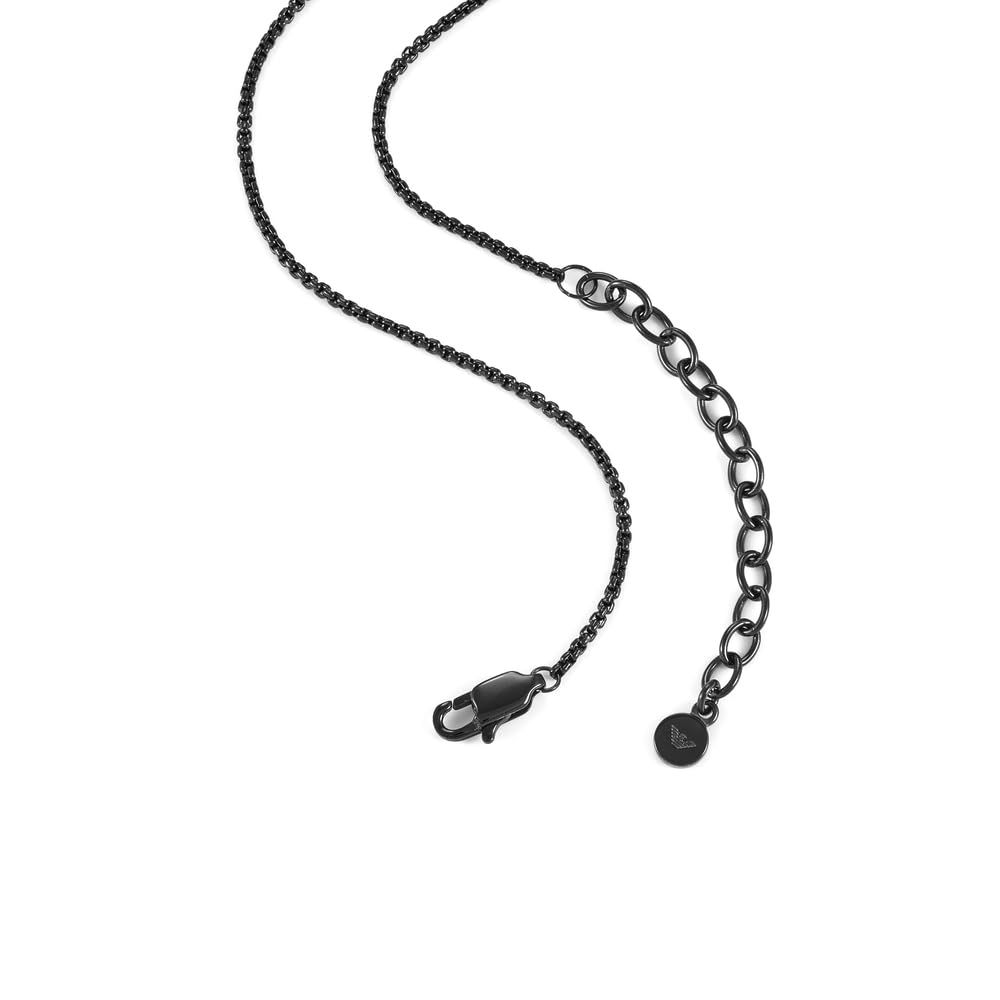 Emporio Armani Collar de acero inoxidable negro para hombre, EGS3138001, talla única, Acero inoxidable, No es una piedra preciosa, Negro (Jett Black)