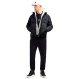Armani Exchange Icon Project, Logo Embossed Patch, Shiny Nylon Chaleco de Plumas, Azul Marino Profundo, XL para Hombre