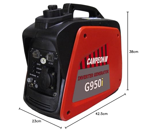 Campeón G-950i - Generador con bajo consumo de combustible, a gasolina, Rojo, Negro.