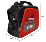 Campeón G-950i - Generador con bajo consumo de combustible, a gasolina, Rojo, Negro.