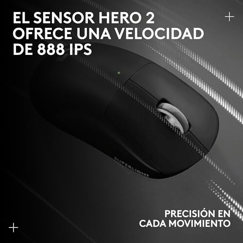 Logitech G PRO X SUPERLIGHT 2, Ratón inalámbrico para gamingratón Pro-Grade de 60 g con 5 botones programables, sensor de 44 000 DPI, velocidad de respuesta de 8 kHz, carga USB-C para PC/Mac - Negro