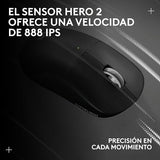 Logitech G PRO X SUPERLIGHT 2, Ratón inalámbrico para gamingratón Pro-Grade de 60 g con 5 botones programables, sensor de 44 000 DPI, velocidad de respuesta de 8 kHz, carga USB-C para PC/Mac - Negro
