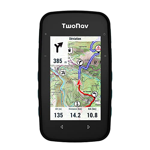 TwoNav Cross Plus + Mapa de Francia IGN Topo Completo, GPS de Deportes con Pantalla de 3,2 Pulgadas para Bicicleta de montaña, Ciclismo, Trekking o Senderismo con Tarjetas Incluidas. Color Turquesa