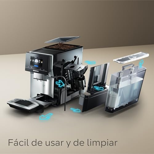 SIEMENS - Cafetera superautomática, EQ700, iSelect Display, coffeeWorld, con preparación en frío y preparación lenta, espumador de leche, Home Connect, gris, TP715R01