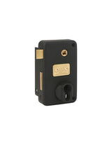 FTH – Carcasa de bloqueo vertical para aplicación FTH AV45, orificio de cilindro, batidor, apertura a la derecha, maletero 75 x 130 mm, eje 45 mm, entre eje 70 mm, cuadrado 7 mm, pecho negro mate,