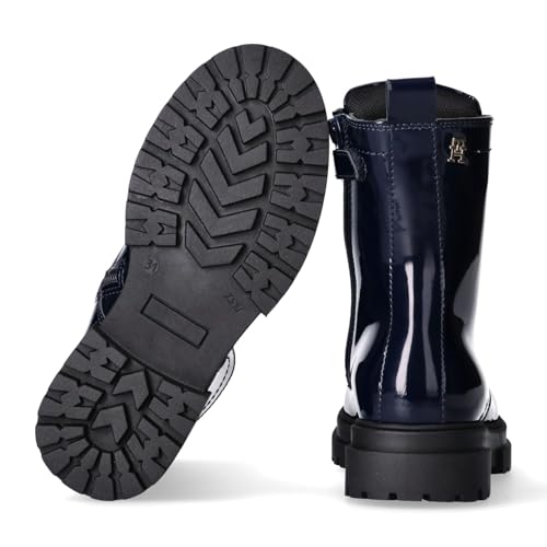 Tommy Hilfiger, Botín cierre con cremallera y cordones para niñas, Kessy, Blu, 39
