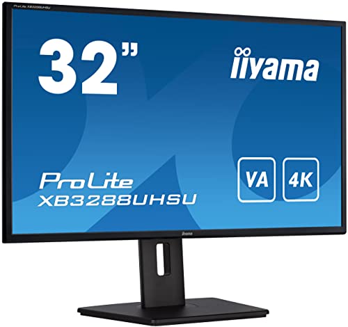 iiyama XB3288UHSU-B5 32" Panel VA, 3840x2160 UHD, 15cm Regulable en Altura, Pivotante, 300cd/m², 3ms, FreeSync, Altavoces, DisplayPort, 2xHDMI, USB3.0x2
