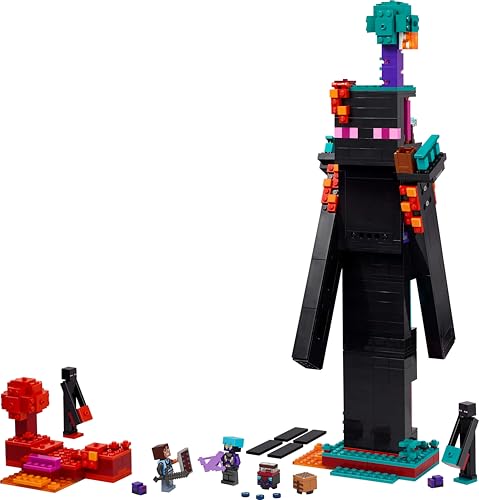 LEGO Minecraft 2 en 1 La Torre del Enderman - Juguete Modular Convertible en 2 Fortalezas - Figuras de Endermans, Endermitas y Portal de Inframundo - Regalo Gamer para Niños y Niñas de 9+ Años 21279