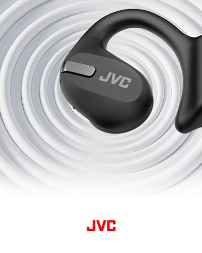 JVC Auriculares inalámbricos Deportivos 38h de Batería, Sonido, Oido Abierto, Resistentes al Agua IPX4, Doble Micro, Ideales para el Deporte, Cascos para Correr