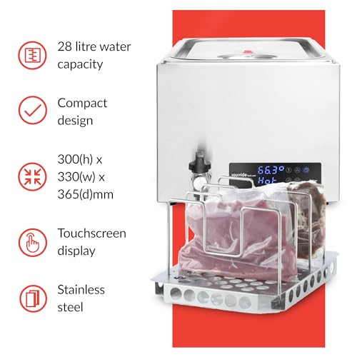 Sous Vide Tools Baño de Agua Compacto, 28 litros, Acero Inoxidable