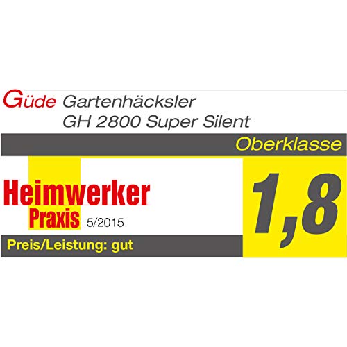 Güde 94375 GH 2800 Super Silent - Trituradora de jardín (2800 W, motor de inducción, caja de 55 L, grosor máximo de rama, silencioso)