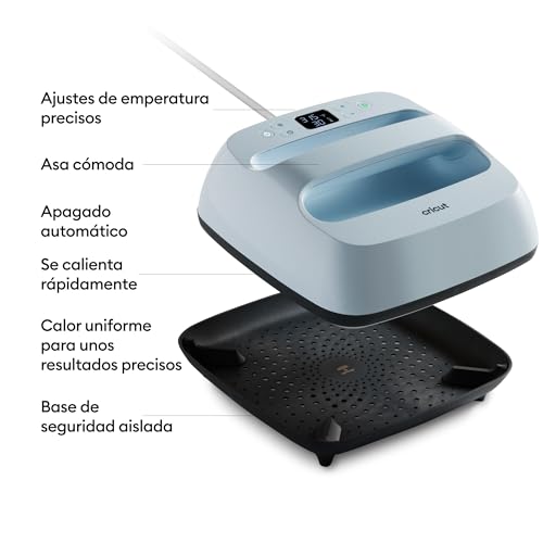 Cricut EasyPress 3 | Placa térmica de 22,5 cm x 22,5 cm | Prensa térmica para camisetas, cojines, bolsas de tela y mucho más | Uso con vinilo termoadhesivo (HTV)