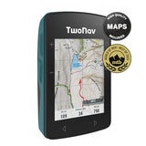TwoNav Roc + Tarjeta de Francia IGN Topo Completa, GPS de Deportes con Pantalla de 2,7 Pulgadas para Bicicleta de montaña, Bicicleta, Gravel o bikepacking con Tarjetas Incluidas. Color Turquesa
