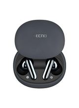Tecno True 1 TWS Auriculares in-Ear con reducción de Ruido con Graves Profundos, 45 Horas de reproducción, IPX5 Resistente y Compartimento para batería portátil, Gris