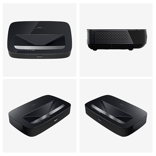 Hisense PL2 - Proyector Laser UHD 4K Smart TV de Tiro Corto, de 80 a 150 Pulgadas, 2400 lumenes, HDR10, Contraste Nativo 3000:1, Dolby Vision, Dolby Atmos, Smooth Motion, Mando Solar