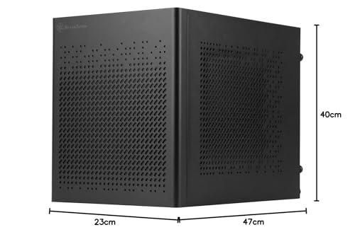 SilverStone Technology SUGO 16, Negro, Chasis Cubo Mini-ITX Fabricado Totalmente en Acero, SST-SG16B (Negro)