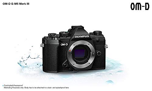 Olympus OM-D E-M5 Mark III Micro Four Thirds carcasa de la cámara, sensor de 20 MP, estabilizador de imagen de 5 ejes, potente autofoco, visor electrónico OLED, vídeo 4K, WLAN, Bluetooth, negro