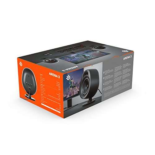 SteelSeries Arena 3 - Altavoces gaming de rango completo 2.0 – Audio inmersivo – Controles de altavoz – Controladores de altavoces 4" – Cableado y Bluetooth – Aux de 3.5mm – PC, Mac, Móvil