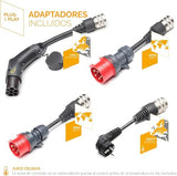 Juice Booster 2 Traveller Plus Set, Mobile Wallbox 22kW Sin Instalación, Cargador Coche Electrico con Cable Tipo 2, Ligero e Impermeable IP67, Incluye CEE 32/16 Rojo + EU Schuko + Adaptador Tipo 2