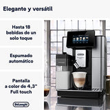 De'Longhi Perfetto Primadonna Soul ECAM612.55.SB Cafetera Superautomática Café y Cappuccino con Sistema de Leche LatteCrema, Tecnología Bean to Cup, 18 Bebidas, App Control