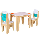 KidKraft Pocket Storage Juego Infantil de Mesa y 2 sillas de Madera con Compartimentos de Almacenamiento, Muebles para Salas de Juego y Dormitorio de niños (20353)