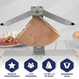 Louis Tellier - Máquina de Raclette Brézière® Signature Inox y Madera - 1/4 o 1/6 de Queso - 1-4 Pers - Rampas de Calentamiento Ajustables en Altura y Plegables - 230V - Made in France