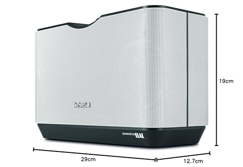 TechniSat AUDIOMASTER MR2 - Altavoz ELAC WLAN de 60W y Radio Internet (con Streaming de Audio UPnP/DLNA, Altavoz Multiroom para Reproducir Radio Internet, Spotify y Bluetooth) Negro/Plateado