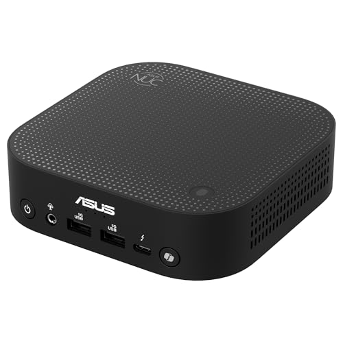 ASUS NUC Pro AI Mini PC, Procesador Intel Core Ultra 5 226V, Intel ARC Graphics, 16GB RAM DDR5, 512GB SSD, Windows 11 Pro, Copilot+, Negro