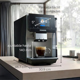SIEMENS - Cafetera superautomática, EQ700, iSelect Display, coffeeWorld, con preparación en frío y preparación lenta, espumador de leche, Home Connect, gris, TP715R01