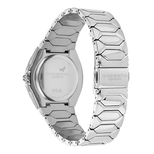 Olivia Burton Reloj Analógico de Cuarzo Multifunción para Mujer Colección Lustre Collection con Correa en Acero Inoxidable