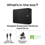 Seagate Expansion Desktop 24TB, Unidad De Disco Duro Externa HDD, 3.5 Pulgadas, USB 3.0, PC & Notebook, Rescue Services (STKP24000400)