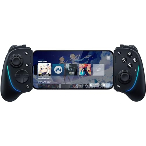 Razer Kishi Ultra - Mando para Juegos USB-C para iPhone y Smartphones Android y iPad Mini (Sensa HD Haptics, Chroma RGB, Carga Passthrough, Botones Mecha-Táctiles y D-Pad, Juegos móviles) Negro