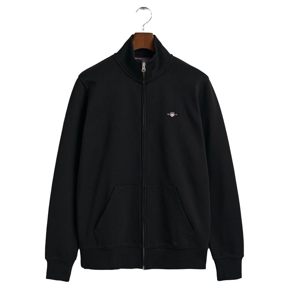 GANT Reg Shield Full Zip Sweat Sudadera, Negro, S para Hombre