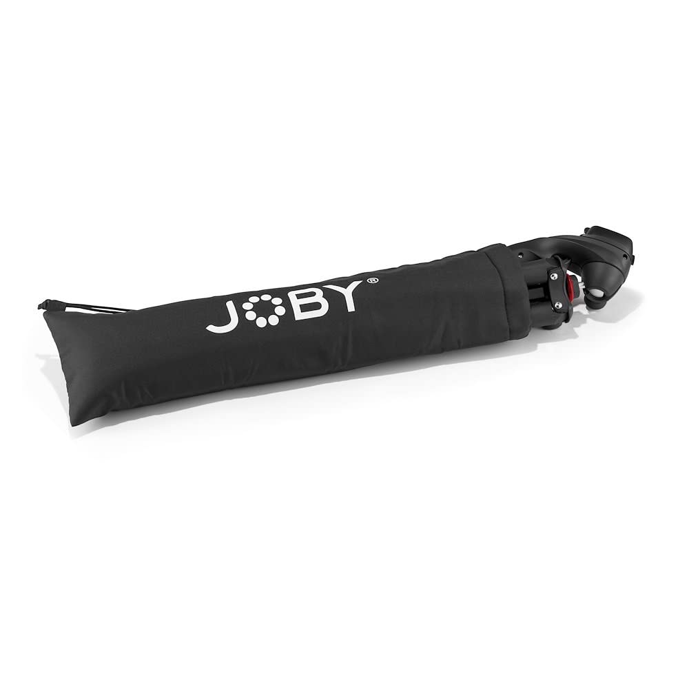 JOBY Compact Action Tripod, Trípode de Cámara con Rótula, Montura Universal de Liberación Rápida ¼-20 pulg. y Bolsa, para CSC, DSLR, Sin Espejo, Teléfono Móvil, Negro para Fotografía, Vídeo, Vlogging