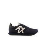 Armani Exchange Openwork Side, Contrast Logo, Microsuede Inserts, Zapatillas Hombre, Blue, 43 EU