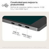 LG 17MT70 - Monitor +View gram, Pantalla Portátil, 17", IPS WQXGA, 16:10, DCI-P3 99%, USB-C, 780gr, Gris
