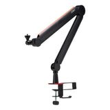JOBY Wavo Boom Arm, Brazo de Jirafa para Micrófono Profesional, Streamings y Podcasts, Silencioso, Soporte para Vaso y Auriculares, Abrazadera de Mesa, Canaleta Oculta para Manejo de Cables, Negro