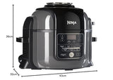 Ninja Foodi Olla eléctrica multifunción, 6 l, 7 funciones en 1, Olla a presión, Freír con aire, Cocción lenta, Parrilla y más, en acero galvanizado y negro, OP300EU