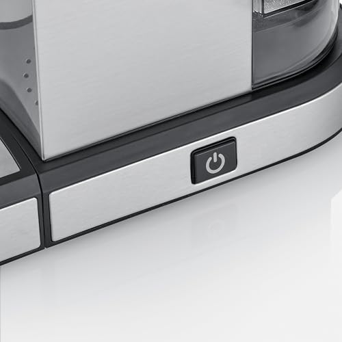 SEVERIN Máquina de café espresso Newspresa, máquina de portafiltro, bomba ULKA con 20 bares, boquilla espumadora de leche, depósito de agua de 1 L, para una o dos tazas, acero inox 1.350 W, KA 5997