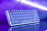 Glorious Gaming GMMK 2 Compact 65% - Teclado gaming mecánico, compacto TKL 65%, carcasa de aluminio, personalizable, keycaps dobles, switches Fox, RGB, distribuciones QWERTY inglés - Blanco