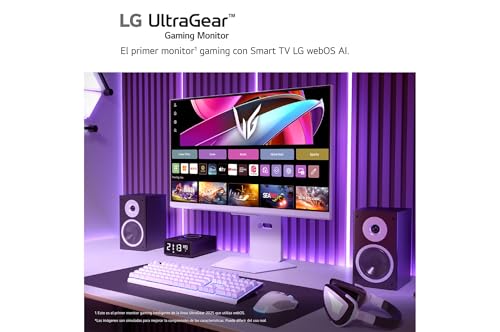 LG 32G810SA-W Monitor Ultragear, 31.5", 4K UHD, Panel IPS, 3840 x 2160, 144Hz, 1ms, G-Sync Compatible y FreeSync Premium, Pivotable, Blanco