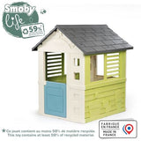 Smoby Life Casa de Juegos Jolie - Resistente a los Rayos UV - Plástico Reciclado 59% - Ideal para Jardín o Terraza - con Puerta Baja y Ventanas con Listones - A Partir de 2 Años (7600810737)